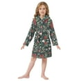 thumbnail image 6 of FORMRS Niños Bathrobe Unisex Hooded Robe Soft Plush Pajamas Sleepwear, Size 2-3T, Green Christmas, 6 of 7
