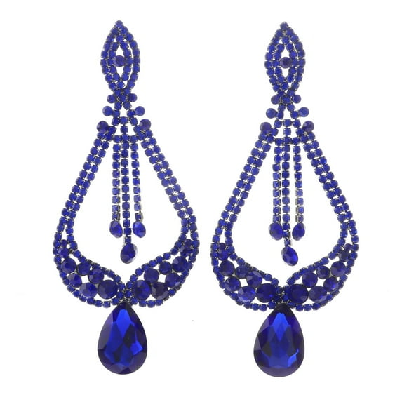 Large Rhinestone Drop Earrings