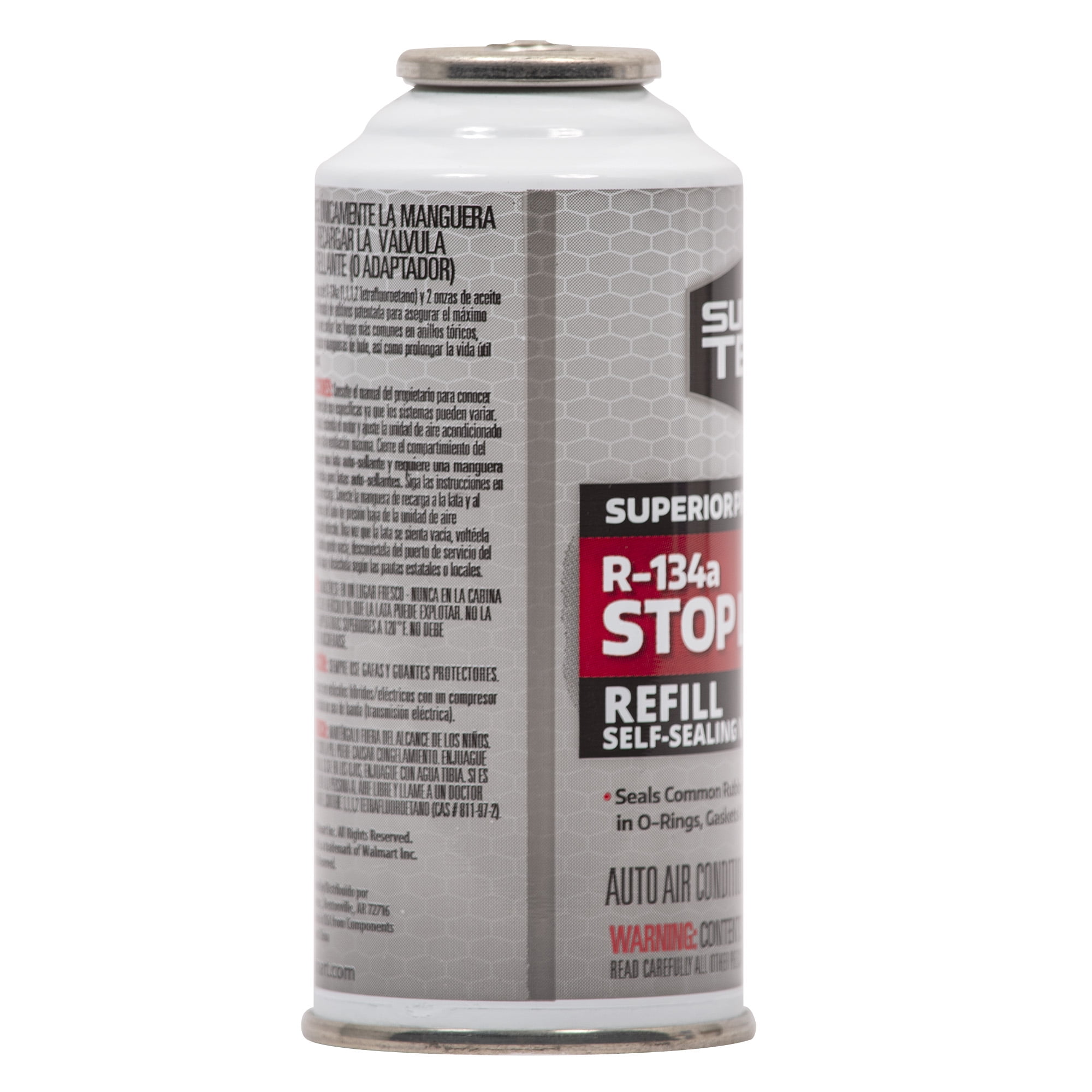 Super Tech Auto R-134a Refrigerant with Stop Leak, Self-sealing, 3 oz.,  Pack of 1 