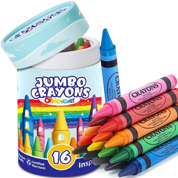 Crayons Officygnet Jumbo, 16 colores, para niños de 1 a 3 años