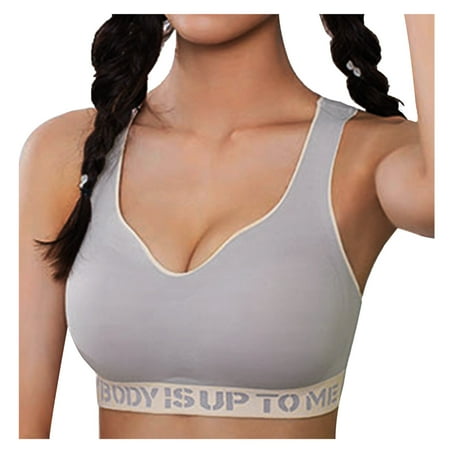 

MINZON 2 PC Sports Bra for Women Casual Large Size Sports Yoga Fitness Back Underwear Bra