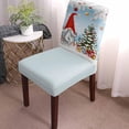 thumbnail image 3 of Chair Covers for Dining Room Set of 6,Gnome Pine Tree Xmas Ball on Gray Stretch Seat Protector Removable Washable Chairs Slipcovers for Kitchen Banquet Wedding Hotel,Winter Fir Leaves Snowflake, 3 of 6
