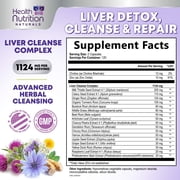 Liver Cleanse Detox & Repair Formula - Gentle Herbal Liver Supplement - Milk Thistle with Silymarin, Artichoke Extract, Dandelion, Beet Root, Chicory & Turmeric to Support Liver Health - 240 Capsules