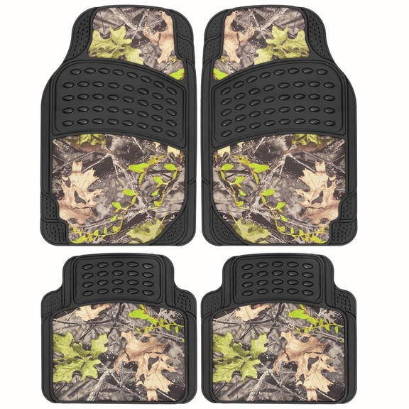 BDK Camouflage 4 Piece All Weather Waterproof Rubber Car Floor Mats - Fit Most Car Truck SUV, Trimmable, Heavy Duty - MT-684-CM