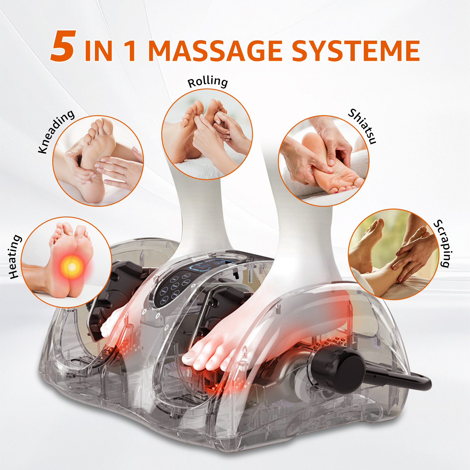 Jacgood Foot Massager Machine,Shiatsu Foot Massager with Heat,Deep Kneading Massage for Leg, Calf, Feet, Ankle,Gifts for Women and Men