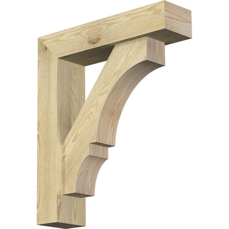 

Ekena Millwork 6 W x 24 D x 28 H Balboa Block Rough Sawn Bracket w/ Offset Brace Douglas Fir