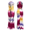 thumbnail image 2 of Yuemengxuan Women Elegant Dress, Tie-dyed Printed Pattern Sleeveless Hollow Out One-piece, 2 of 7