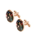 thumbnail image 2 of PhooArto Men's Classic Stainless Steel, Peacock Flowers Pattern Cufflinks Business Wedding Shirts, Rose Gold, 2 of 7