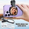thumbnail image 2 of Phone Rear Selfie Mirror for iPhone Android, HD Glass Lens Clip-On Camera Mirror Selfie Aid, Portable Vlog Accessory with Storage Bag, Black/White, 2 of 10