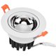 thumbnail image 3 of Foco empotrable LED de aluminio con ángulo ajustable, resistente al polvo, para techo, para sala de estar y dormitorio, 100-264 V, carcasa blanca, color plateado., 3 of 14