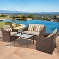 thumbnail image 5 of SUNCROWN 4 Piece Outdoor Patio Sectional Set  ,Rattan Wicker Furniture Conversation Set (Brown), 5 of 6