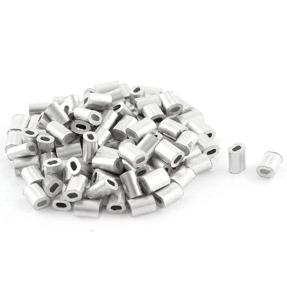 100pcs Oval Aluminum Sleeves Clamps for 0.5mm Wire Rope Swage Clip ...