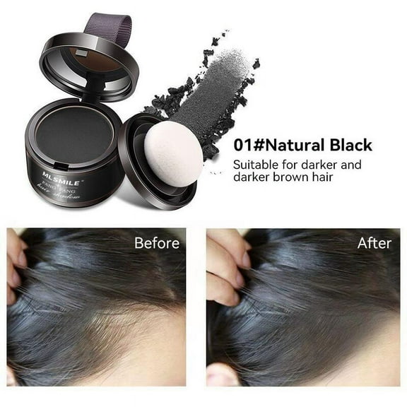 Hauiodp Hairline Powder - Root Touch Up Hair Color for Gray Coverage - Bald Spot Concealing Hair Powder for Women & Men - 24-Hour Stain-Proof - Dark Brown