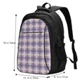thumbnail image 5 of Daiia Purple Floral Gingham Check Plaid Pattern USB Charging Backpack for Men and Women, Anti-Theft Backpack,Travel Backpack,School Backpack,College Backpack,Laptop Backpack, 5 of 7