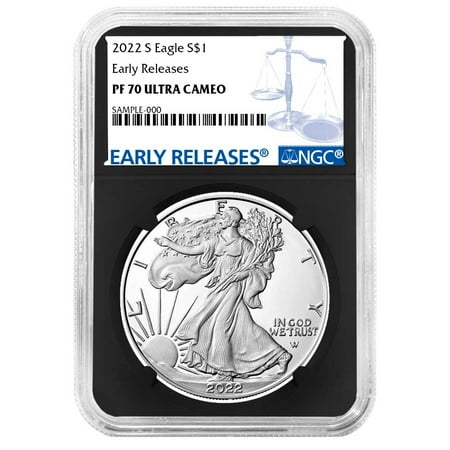 2022-S $1 1-oz Proof American Silver Eagle NGC PF70UC ER Blue Label Retro Core