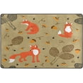 thumbnail image 4 of SKYSONIC 36x24in Red Foxes Autumn Area Rug, Fall Forest Pines Non-Slip Floor Carpet for Indoor Living Dining Room Bedroom, 4 of 7