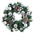 thumbnail image 3 of 13.7 Inch Artificial Christmas Wreath with Ball Ornaments, Frosted Holiday Decor with Pinecones and Berries for Front Door, Wall and Window, 3 of 6