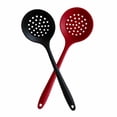 thumbnail image 3 of Slotted Spoon, Heatproof Skimmer Strainer Slotted Spoon, Seamless One-Piece Non-Stick Cooking Silicone Scoop Ladle with Ergonomic Handle for filter Vegetable, Pasta and More, 3 of 8