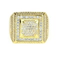 thumbnail image 2 of Mens 14K Gold Plated CZ Icedout Pyramid Hip Hop Ring Size 10, 2 of 4