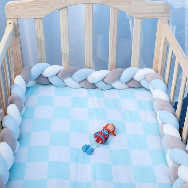 Protector Acolchado Para Cuna O Cama - Suave, Transpirable Y Lavable, Evita Golpes, 120 Cm De Largo