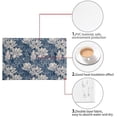 thumbnail image 6 of Reusable Table Place Mats 6 Pieces, Anti-Skid Oil-Proof Woven Vinyl PVC Insulation Black Placemat for Dining Table Patio Kitchen Decor, Blue Lotus Flower, 6 of 6