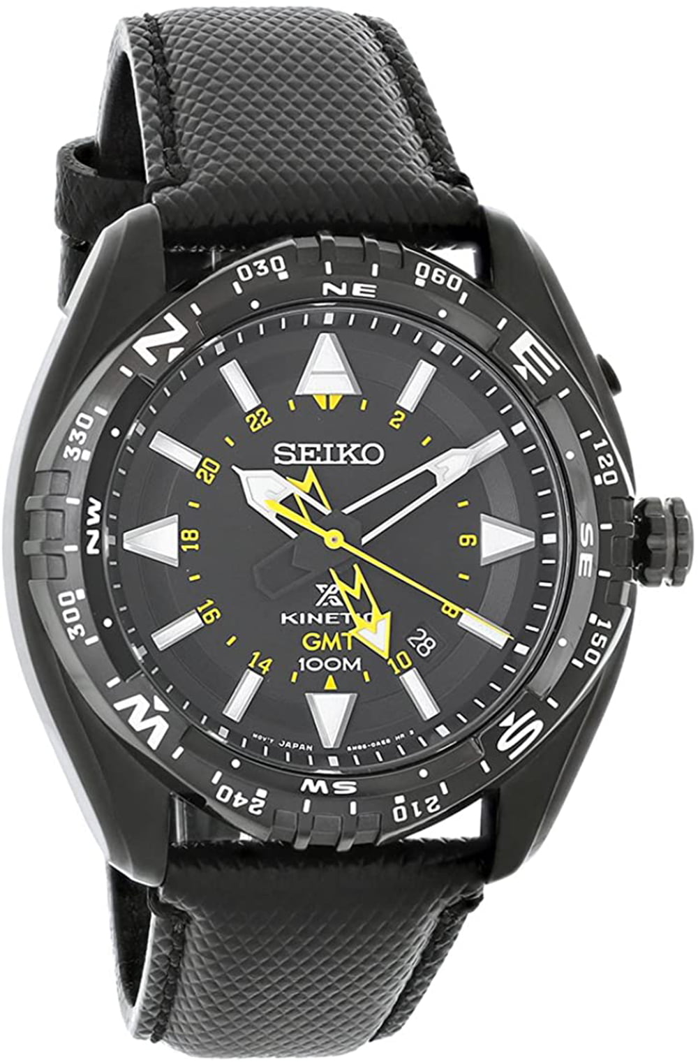 Seiko Men's SUN057 Prospex Black Leather Bracelet With Black Analog Dial  Watch 