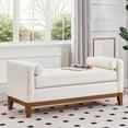thumbnail image 4 of S-HOME Large Upholstered Boucle Fabric Ottoman with Pillows, Window Bench for Living Room, Home Entryway Seating, Ivory, 4 of 7