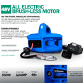 thumbnail image 4 of Landworks Electric Portable Towing Winch - 48V 2Ah Battery System, 1/2 Ton Max, 4 of 5