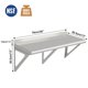 thumbnail image 5 of QinaQin Repisa de pared de acero inoxidable con salpicadera y 2 soportes, estante metálico de uso rudo para cocina, restaurante, lavandería, garaje o área de servicio, 5 of 8