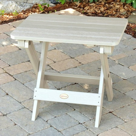 AD-TBS1-WAE Recycled Plastic Whitewash Adirondack Outdoor Versatile This button opens a dialog that displays additional images for this product with the option to zoom in or out. - AD-TBS1-WAE Recycled Plastic Whitewash Adirondack Outdoor Versatile