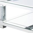 thumbnail image 3 of HomeRoots  18 x 40 x 40 in. Mirrored & Clear Glass & Manufactured Wood Square Mirrored Coffee Table with Shelf, 3 of 3