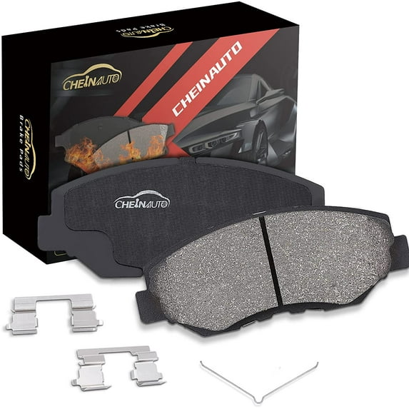 EastVita Brake Pads, STP1030 4Pcs Premium Ceramic Front Disc Brake Pads Set with Steel Hardware Kits for Mazda, Lincoln, Ford