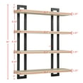 thumbnail image 3 of Danya B. 4-Tier Floating Bracket Wall Shelf - Black Metal and Walnut Finish, 3 of 14