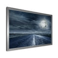 thumbnail image 2 of Designart 'Cloudy Full Moon Over Asphalt Road II' Nautical & Coastal Framed Art Print, 2 of 4