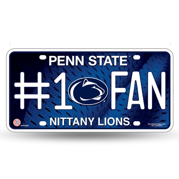 Penn St #1 Fan Metal License Plate