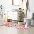 thumbnail image 7 of 2 Piece Bath Mat Set with U-Shaped Toilet Mat and Rectangle Bath Rugs Non Slip Machine Washable Bathroom Mats Pink and White Christmas Motifs, 7 of 7