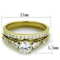 thumbnail image 2 of Women's Stainless Steel IP Gold CZ Clear 3.50(g) Engagement Ring, 2 of 2