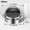 thumbnail image 1 of Grille de Sortie d'Air Murale Extérieure en Acier Inoxydable Couverture de Ventilation de Chauffage Ronde, 1 of 1