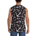 thumbnail image 4 of Lsque Anchors Print Men's Cotton Blend Sleeveless Muscle Shirts (S-3XL)- Moisture Wicking, Odor Protection, UPF 30+,Small, 4 of 8