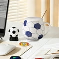 thumbnail image 4 of Taza de café deportiva con tapa, taza de cerámica con forma de balón de bádminton | Taza de té y café con tapa y diseño original de balón deportivo, 4 of 6