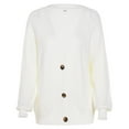 thumbnail image 2 of Women's V Neckline Button Down Knitwear Lantern Sleeve Basic Knit Cardigan Sweater Tops, 2 of 4