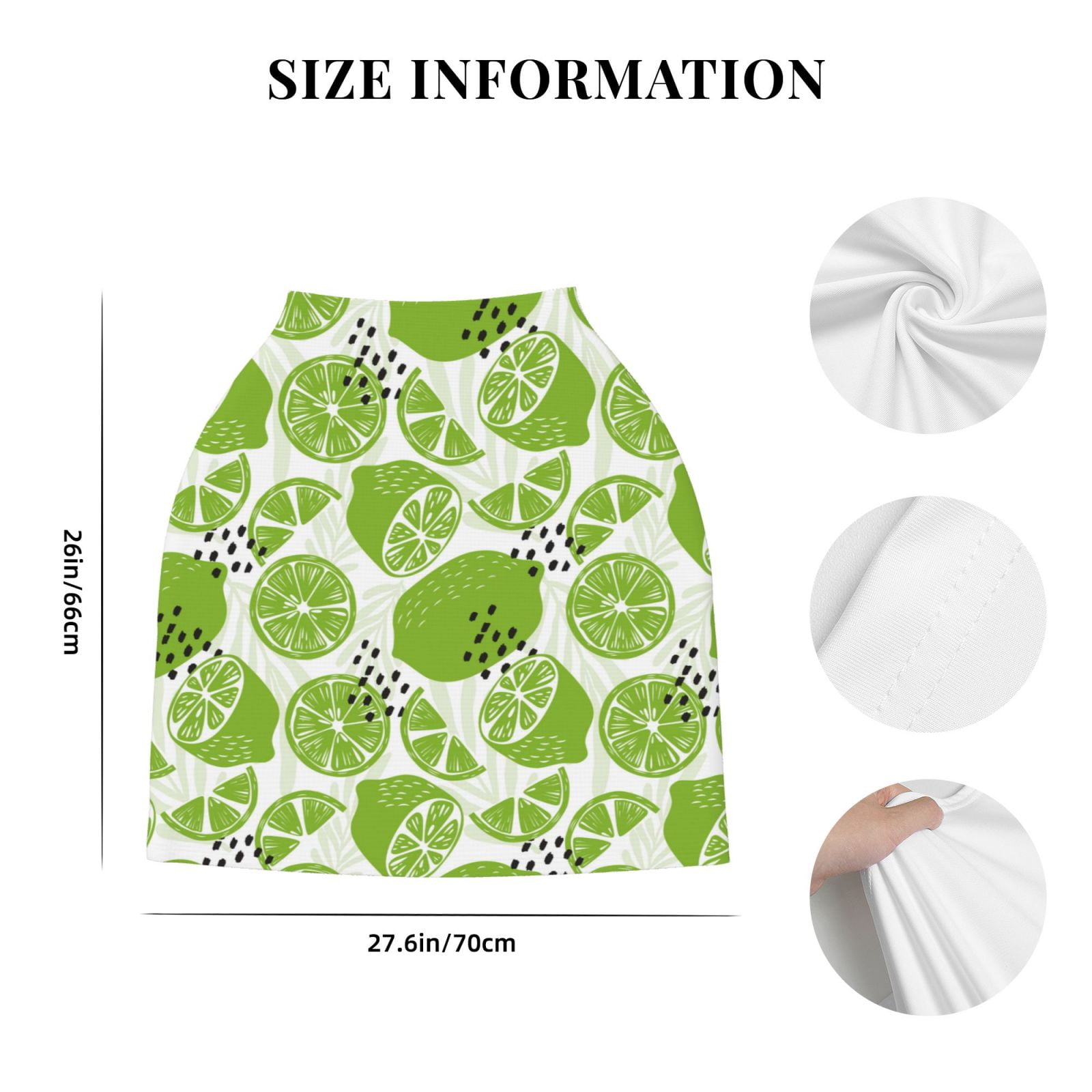 Fotbe Green Various Lemons Pattern Car Seat Covers for Babies, Nursing Breastfeeding Cover Carseat Canopy, Soft Stretchy Carrier Cover