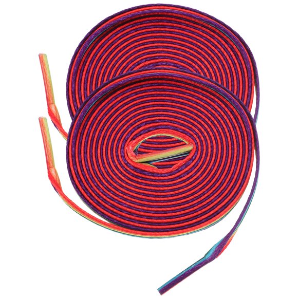 MasteelfCA 2 Pairs Sneaker Shoelaces Polyester Shoe Straps Bright Rainbow Shoes Straps