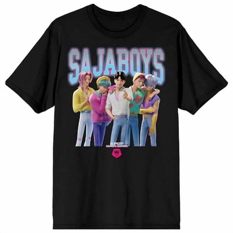 テン CPS DENIM REBELLION Tシャツ Lサイズ NCT KPop Demon Hunters Saja Boys on Black Short Sleeve Adult T Shirt
