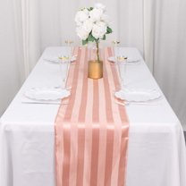 Efavormart 12"x108" Dusty Rose Satin Stripe Table Runner, Elegant Tablecloth Runner