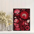 thumbnail image 2 of Red Floral Bird Botanical Folk Art Canvas Print Wall Art for Living Room Bedroom Dining Room Office Gallery Wall Decor, 2 of 8