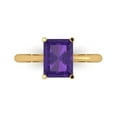 thumbnail image 2 of 2.5ct radiant cut purple natural amethyst 18k yellow gold Bridal Wedding Engagement Promise Anniversary Ring for Women size 5.25, 2 of 7