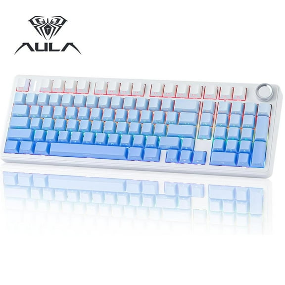 AULA F99 Pro, 99-Key, Wireless, Hot Swappable, Mechanical Gaming Keyboard, RGB, 5-Layer Padding, 8000 mAh Battery, Knob