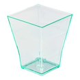 thumbnail image 3 of Restaurantware-2 Ounce Dessert Cups, 100 Square Appetizer Cups - Disposable, Small Size, Seagreen Plastic Dessert Shooters, Sturdy, For Fruits, Parfaits, Or Snacks, Use At Parties, Events, 3 of 4