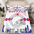thumbnail image 2 of Erosebridal Football Themed Bed Sheets Set for Twin Bed,Football Fans Sheet Set ,Football Lovers Sheets,Red Blue Gray Flat Fitted Sheet with 1 Pillowcase Deep Pockets(Buffalo), 2 of 6